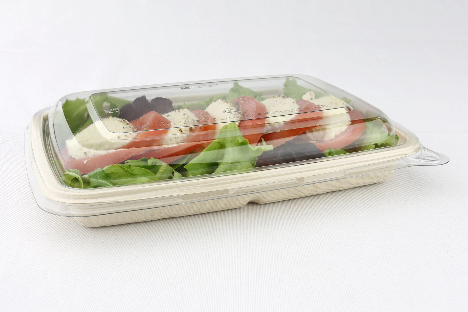 Pack Rectangular Bowl w/cover 600ml BIO - pack 90 units