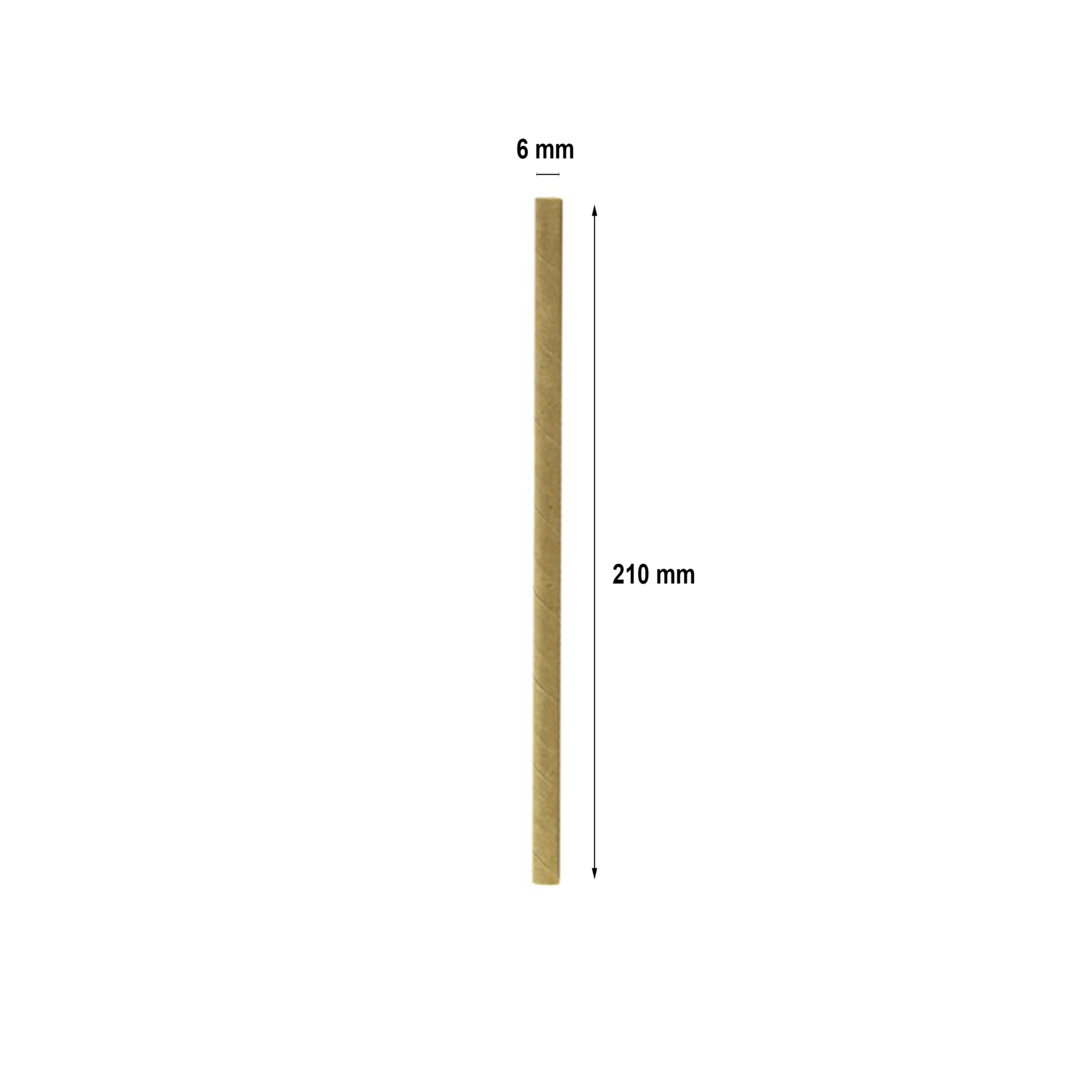 Straw Paper Straight Kraft - Pack 250 units