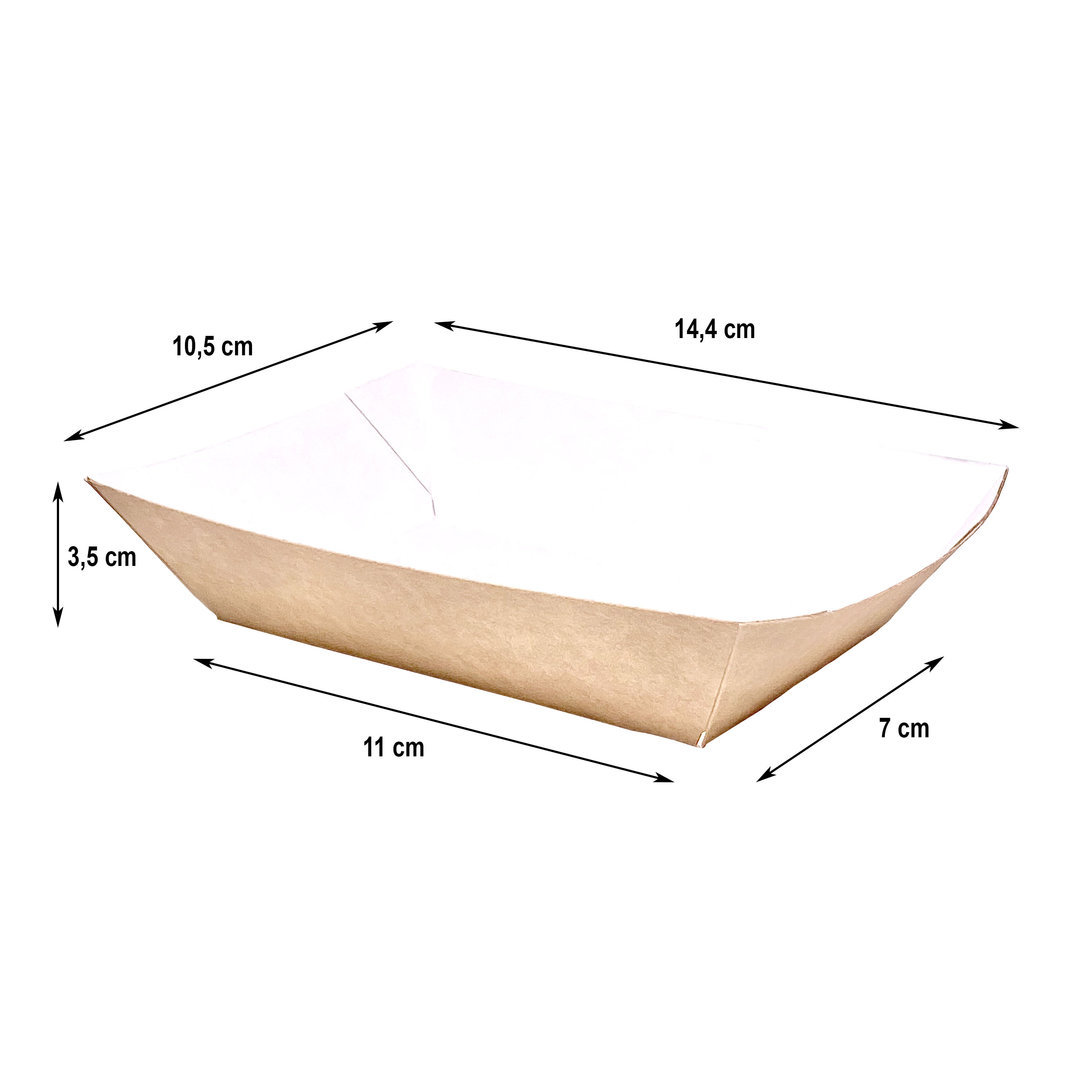 Barquilla Pequeña Kraft 300ml - Paquete 25 unidades