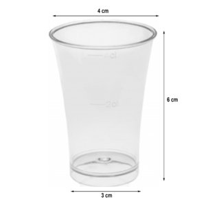 Plastic Cup SHOT AMERICA 40ml PS Without Lid - 100 units