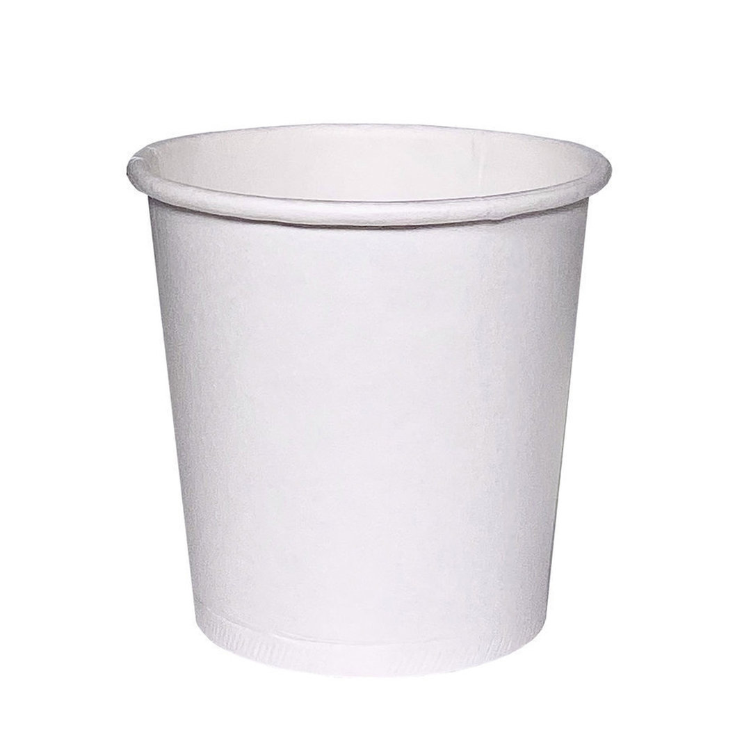 Verre en Carton Café Vending 110ml (4Oz) Blanc avec Couvercle Noir “To Go”  - Paquet 50 unités