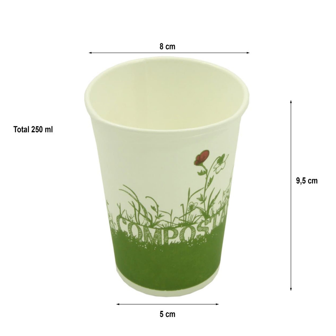 Vaso Cartón Green Cup - 100 % Biodegradable 250ml