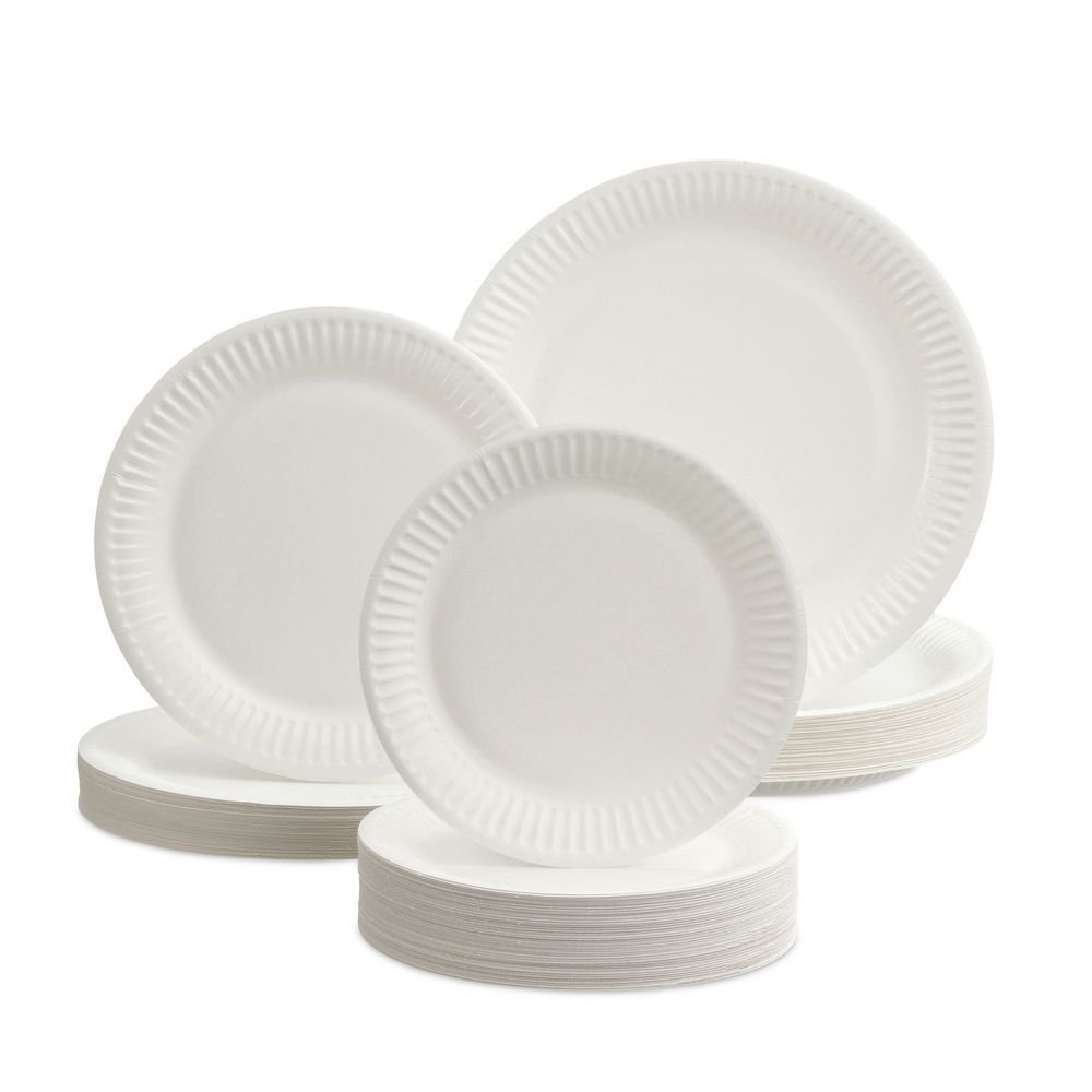 Plato de cartón 180mm de diametro blanco