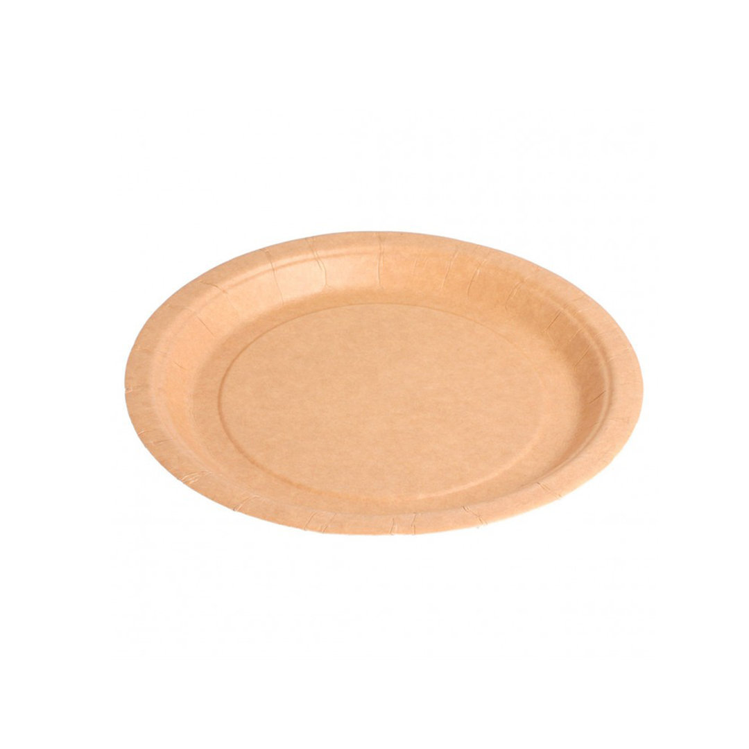 Plato de cartón Kraft 180mm diâmetro - Caja 300 unidades