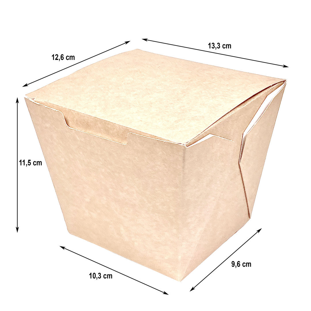 Caja De Comida Oriental Grande 950ml Kraft - Paquete 25 unidades