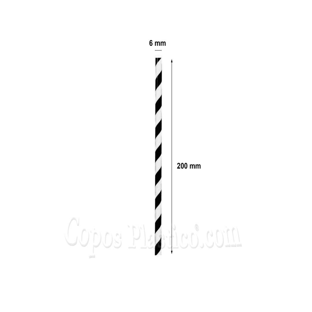 Straw Paper Straight Black and White - Complete Box 5000 units