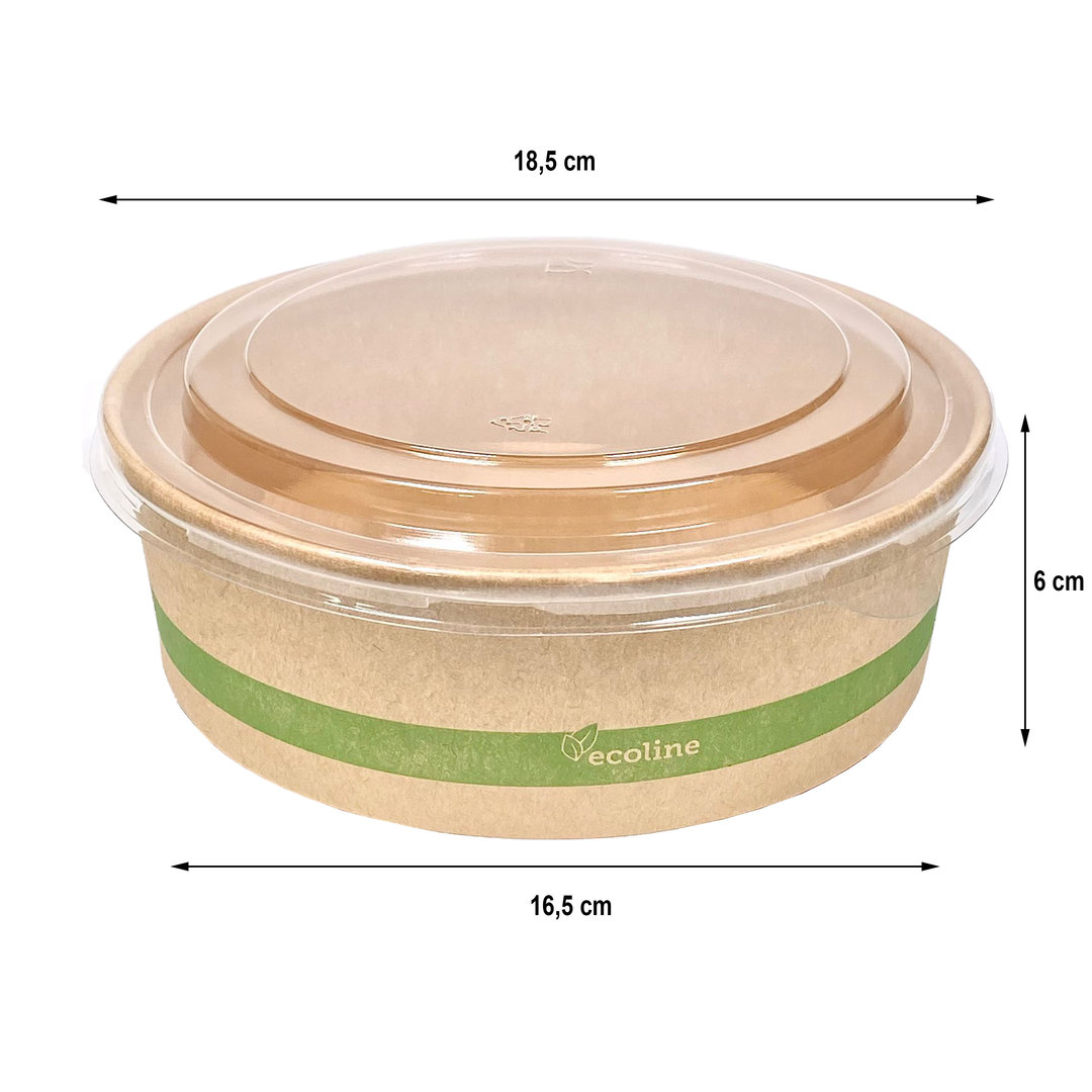 Ensaladeira con Tapa 1100ml - Paquete 25 unidades
