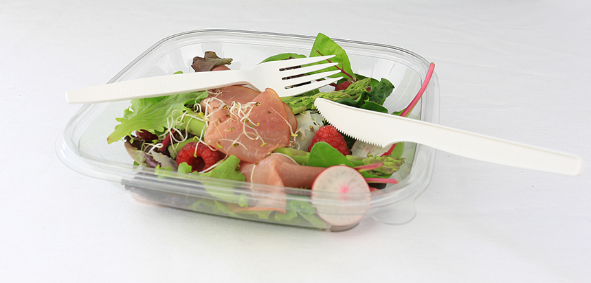 White Biodegradable Fork CPLA 168mm - Pack 50 units