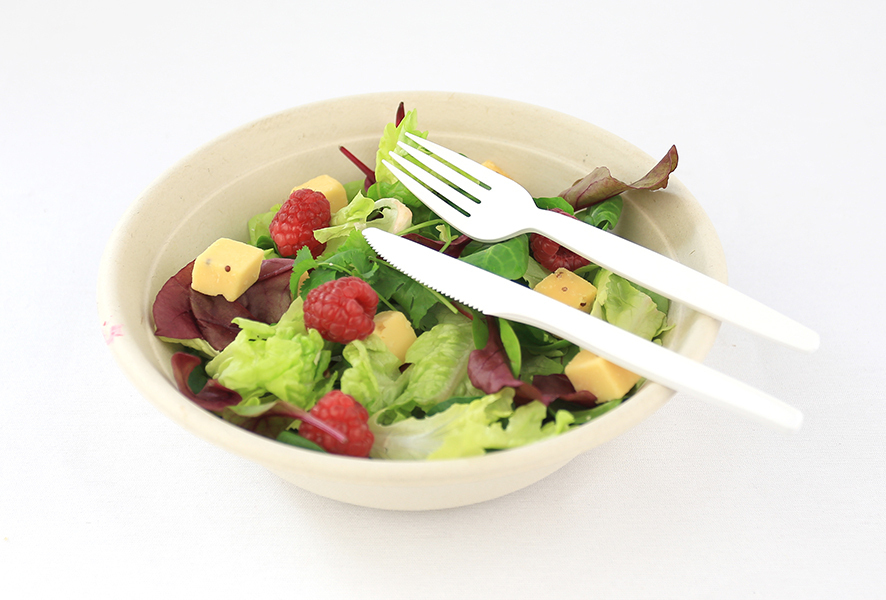 White Biodegradable Fork CPLA 168mm - Pack 50 units