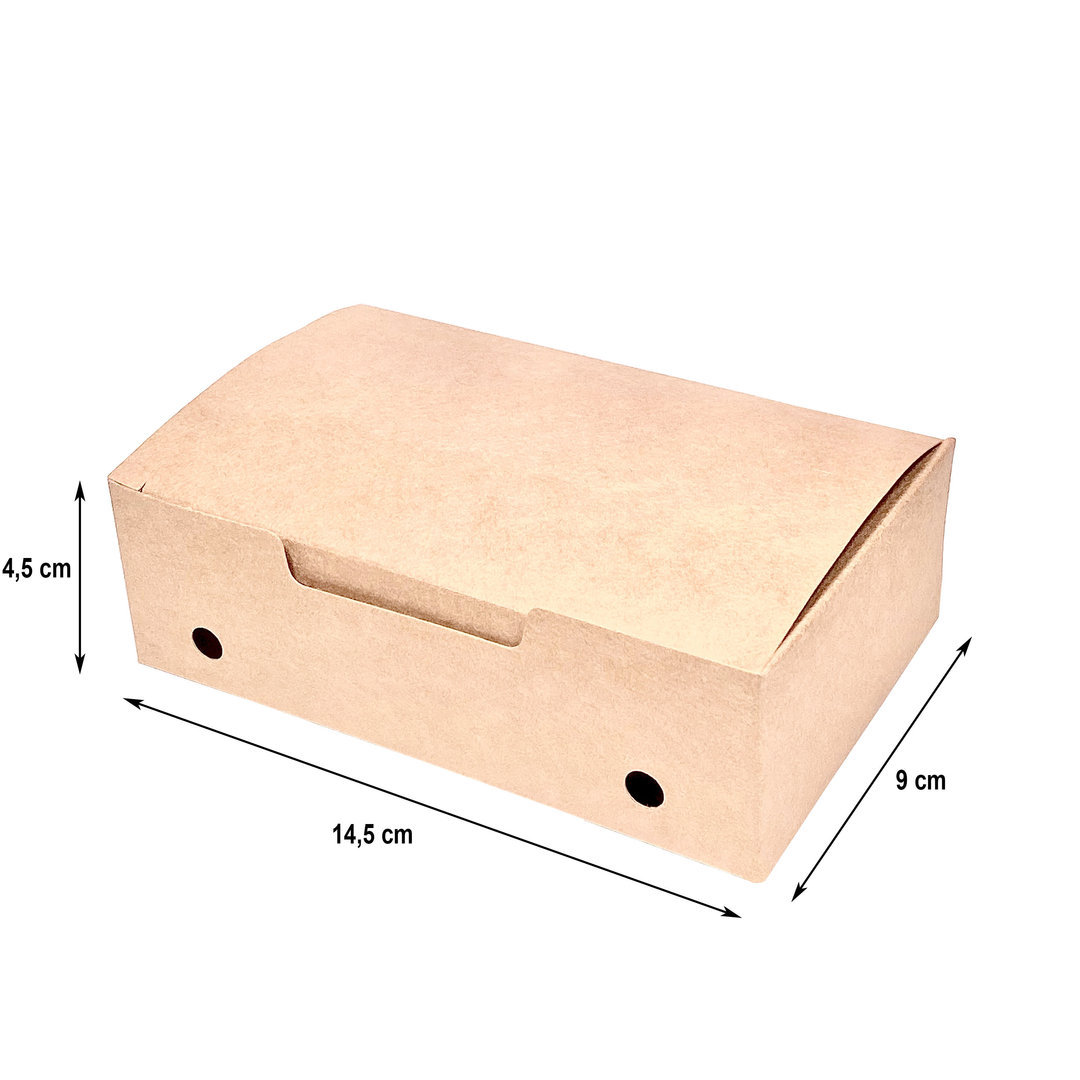 Medium Kraft Fritter Box - Pack 25 units
