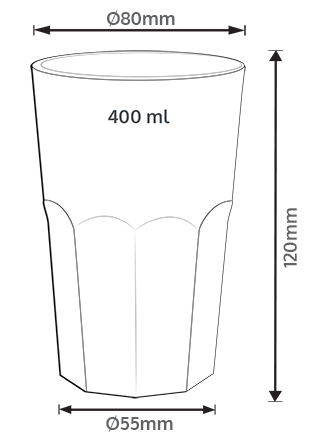 Vaso Americano  400ml Policarbonato (PC)