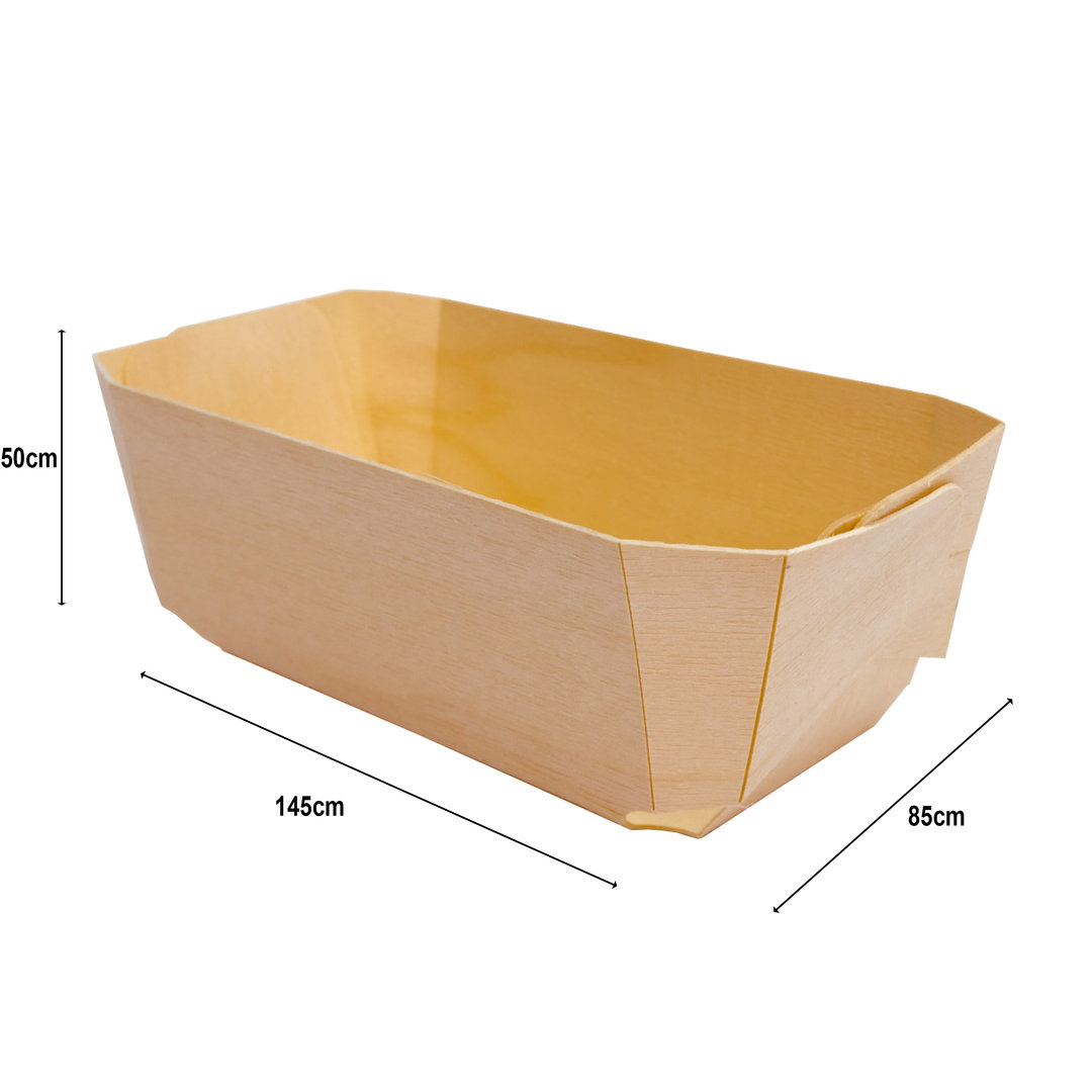 Wooden Cuvette 145x85x50mm With Tracing Paper - Pack of 50 units