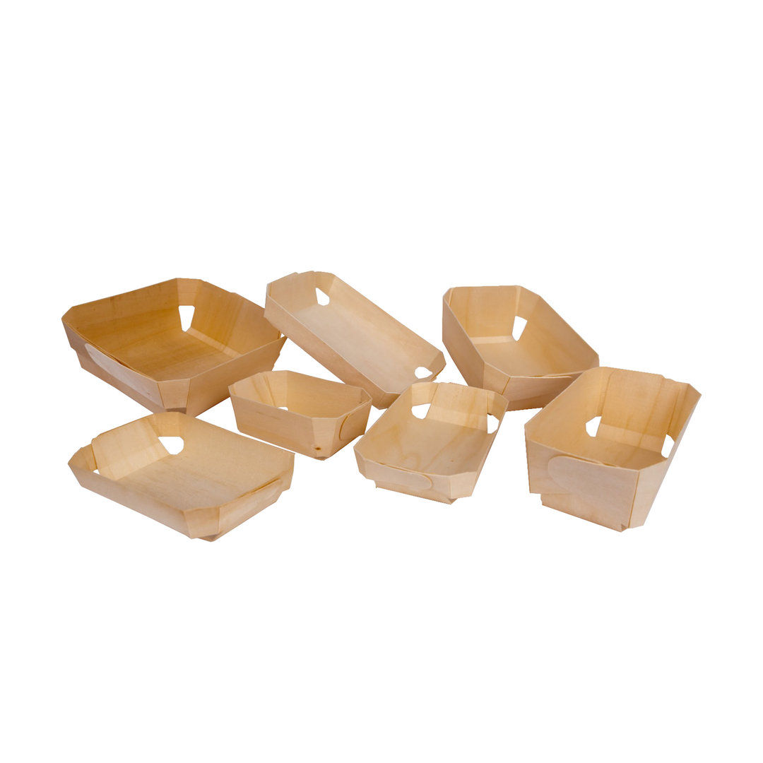 Wooden Cuvette 145x85x50mm With Tracing Paper - Pack of 50 units