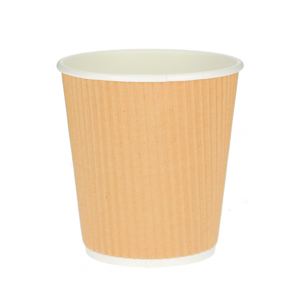 Vaso papel corrugado Kraft 210ml (7OZ) - Paquete 25 unidades
