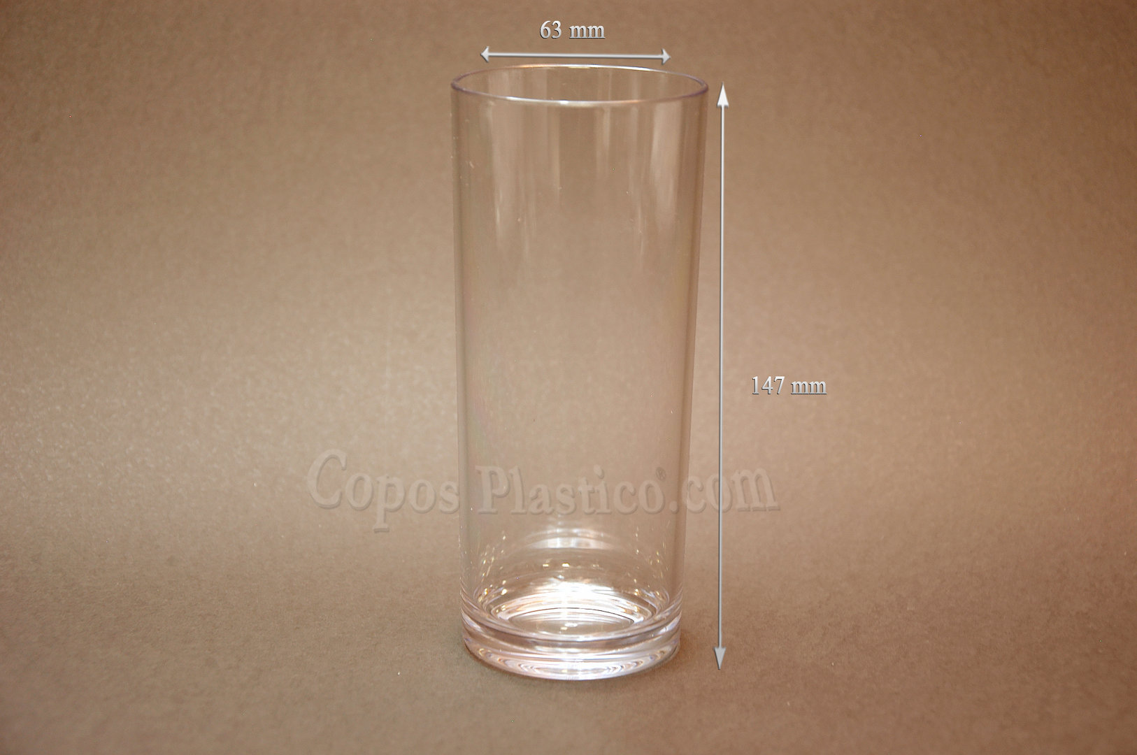 Vaso tipo tubo 330 irrompible (PC) cx 12 uni