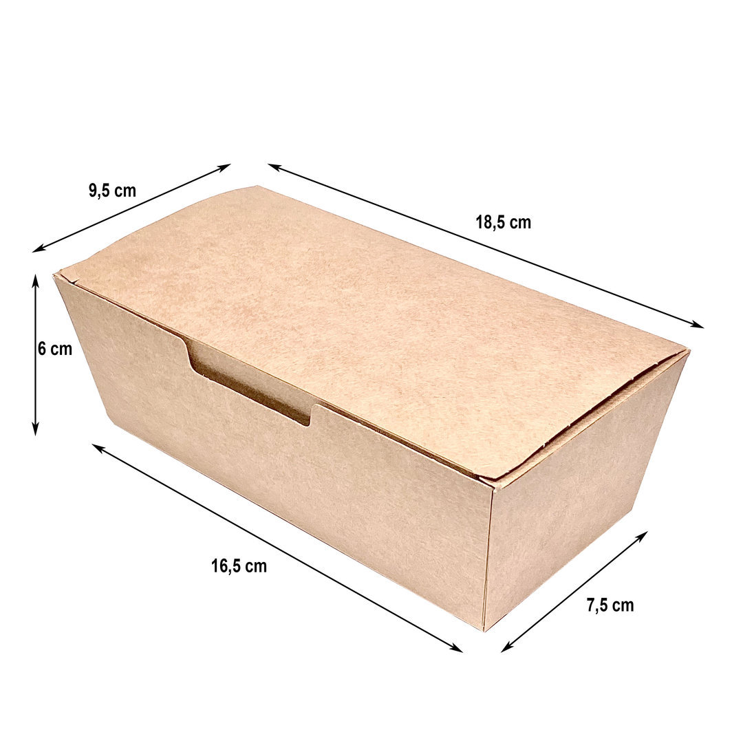 Caja Rectangular Take Away Kraft - Caja. 600Unidades