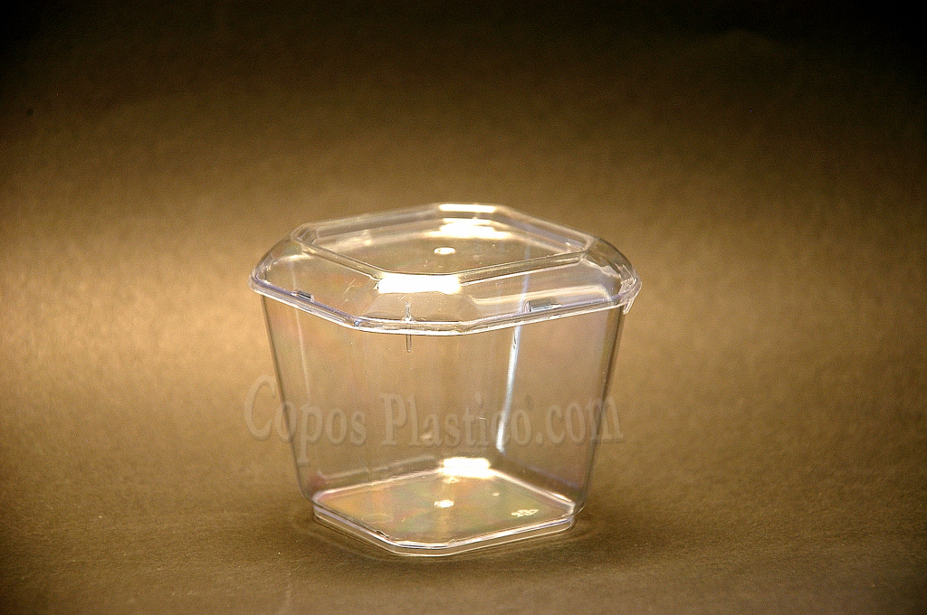 Square Dessert Box 130 ml 100 Uni with lid
