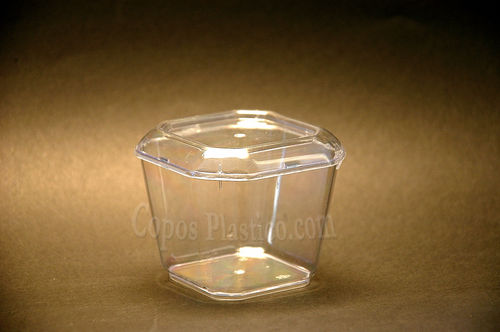 Caja Postre Cuadrada 130 ml 100 Uni con tapa