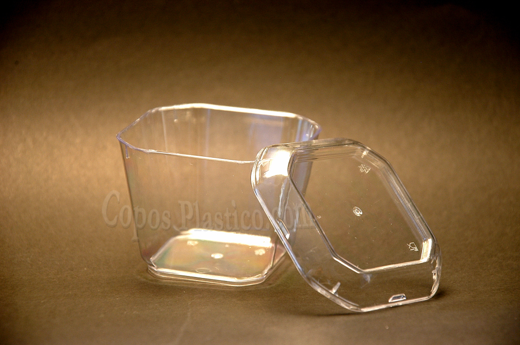 Square Dessert Box 130 ml 100 Uni with lid