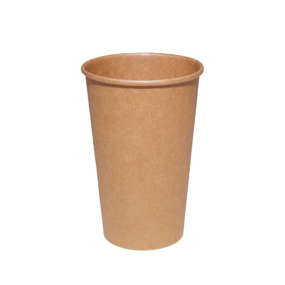 Verre en Carton 100% Kraft (16Oz) 480ml avec Couvercle Noir “To Go” - Boîte Complète 1000 unités