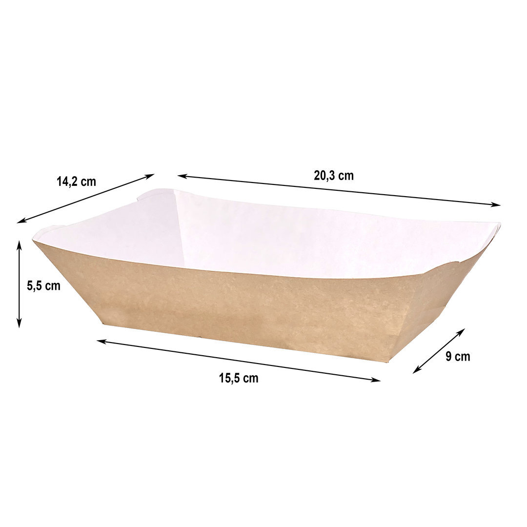 Big Kraft Platter / Tray 780ml - Box 450 units