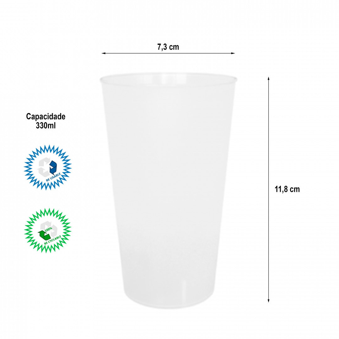 Vaso Ecológico 33 CL (Reuse Line) PP - Caja de 400 Unidades