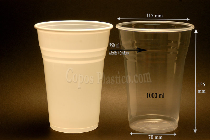 Vaso Descartável LITRONA 100 unidades
