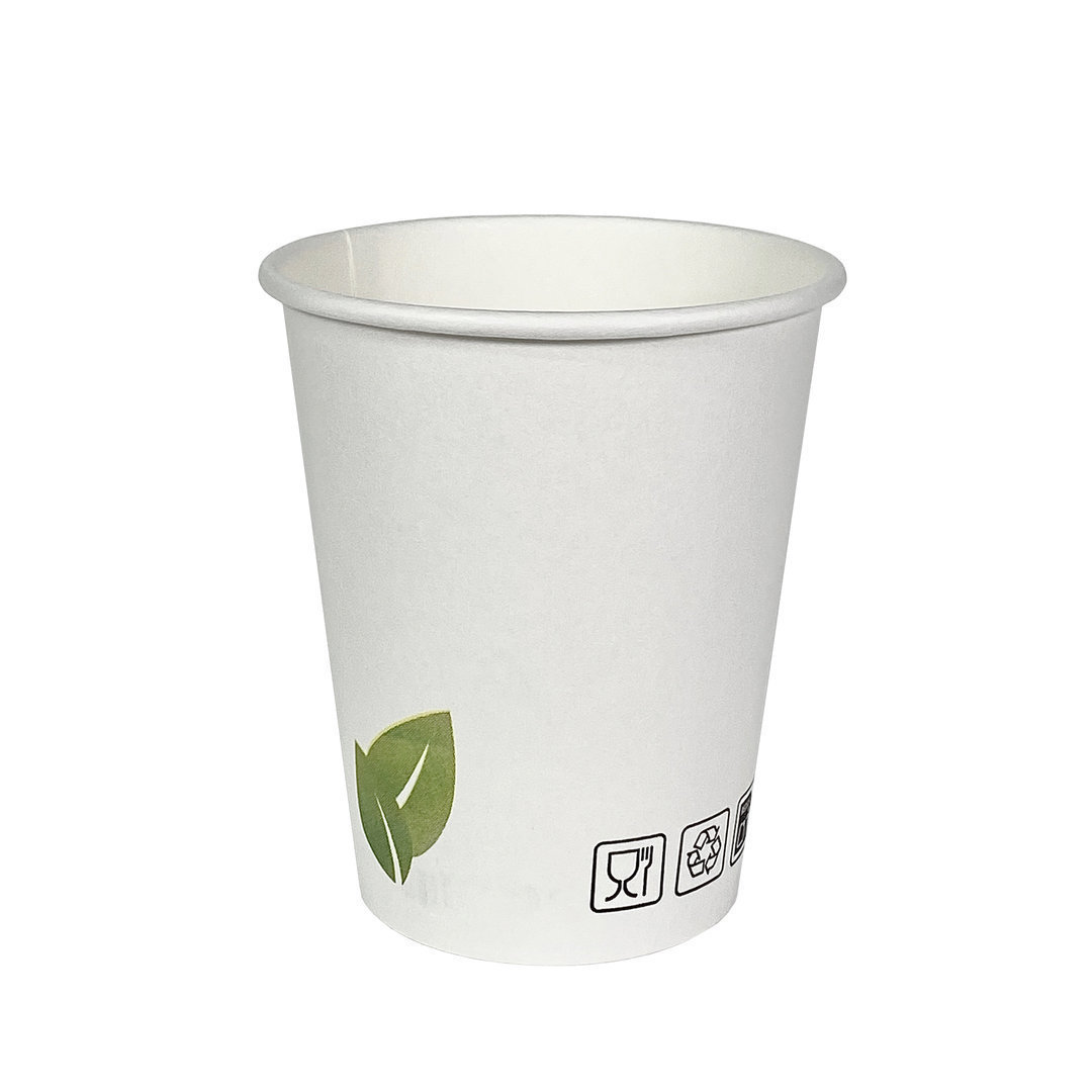 Hot Drinks Paper Cups 240ml (8Oz) w/ Black Lid ToGo - Box of 1000 units