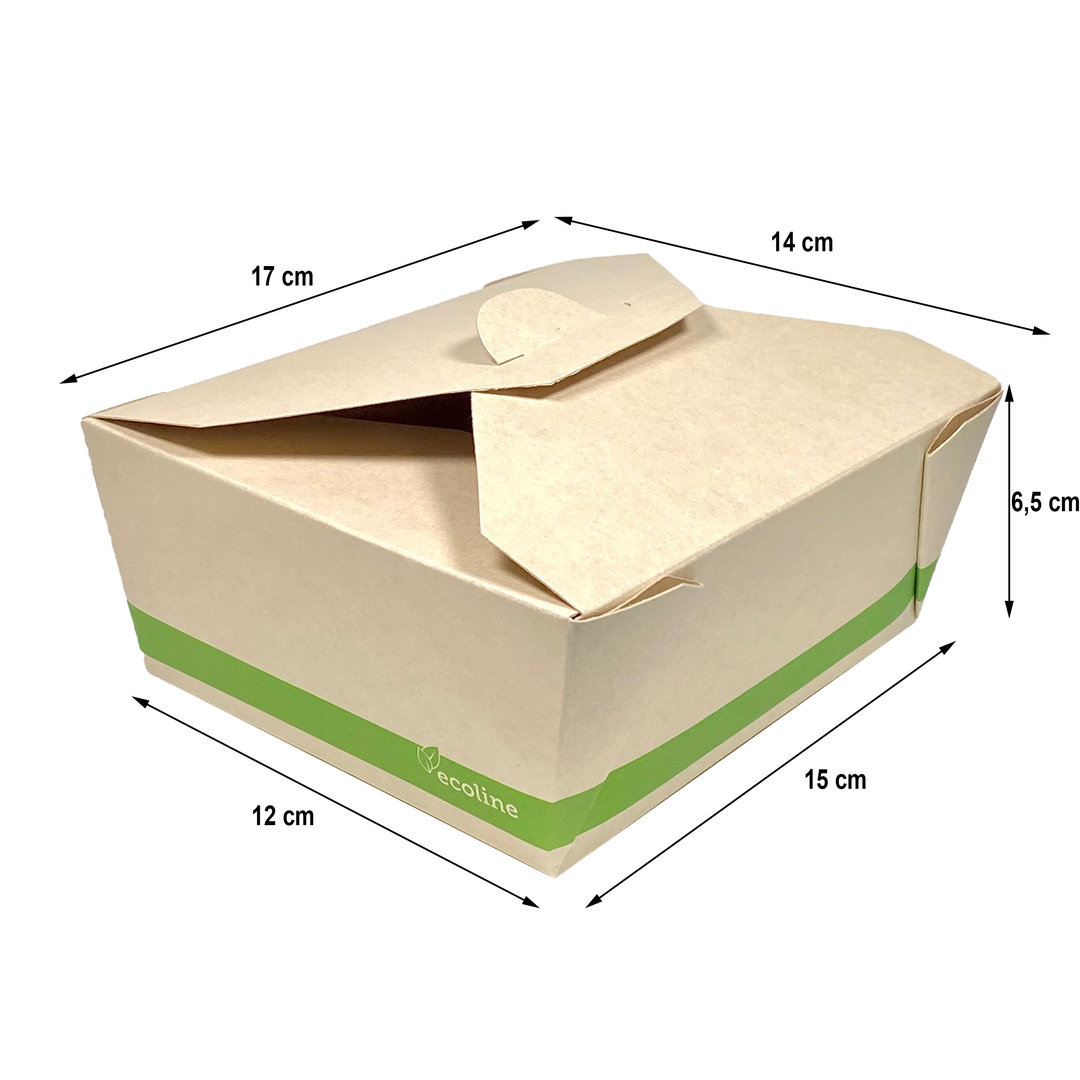 Caja Take Away Kraft 1350ml - Paquete 25 unidades