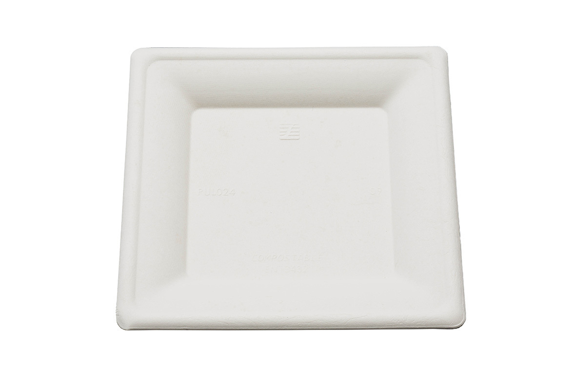 Plato cuadrado BIO 20x20cm - caja 1000 unidades
