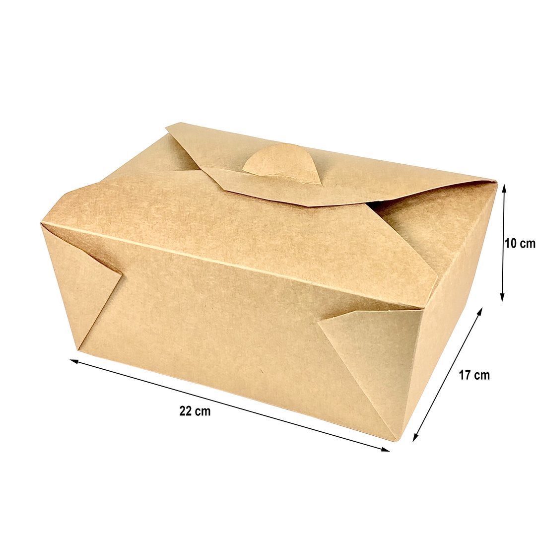 Take Away Box Kraft 96OZ / 2880ml - Pack 25 units