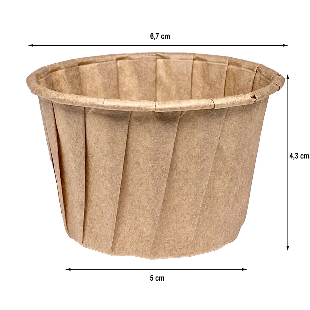 Platillo de Papel Kraft 4Oz - 120ml - Paquete 250 Unidades