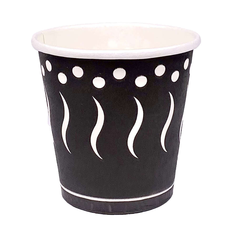 Gobelet Eco Card Noir Imprimé 90ml (3Oz) Boîte complète de 1000 unités