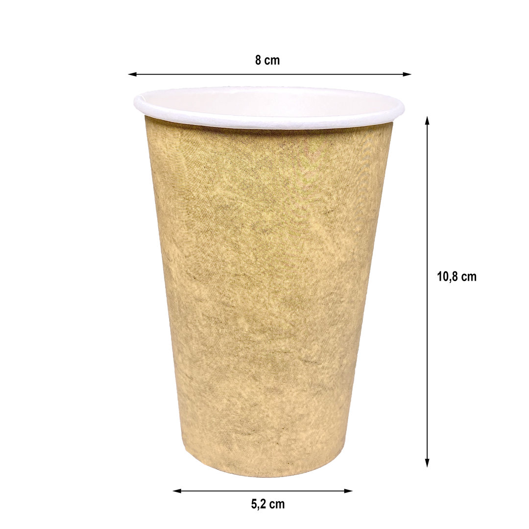 Paper Cups 350ml (12Oz) Kraft - Box of 1000 units