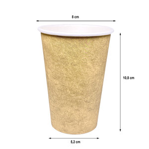 Vaso de Cartón 350ml (12Oz) Kraft – Paquete 50 unidades