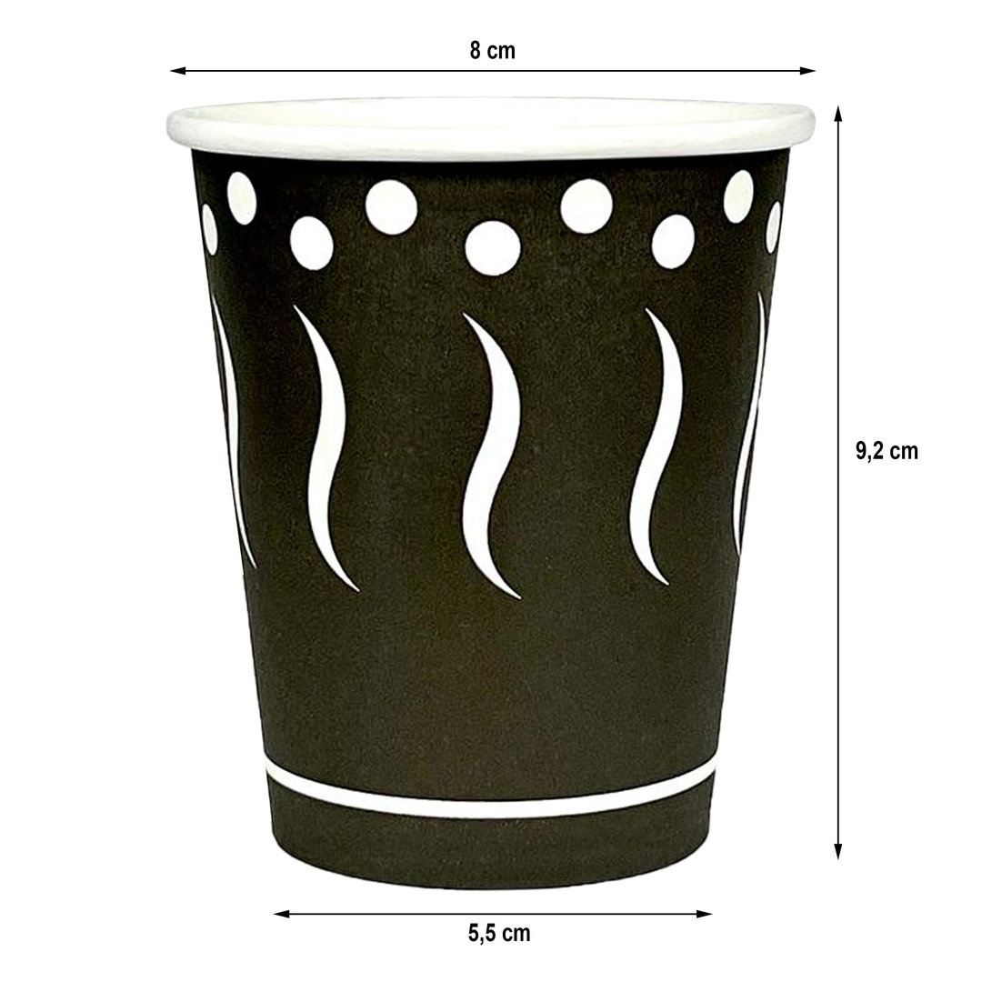 Black Printed Eco Card Cup 240ml (8Oz)