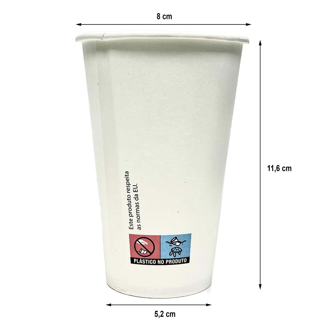 Vaso Cartulina Blanca 350 ml (12Oz) paquete de 50 unidades