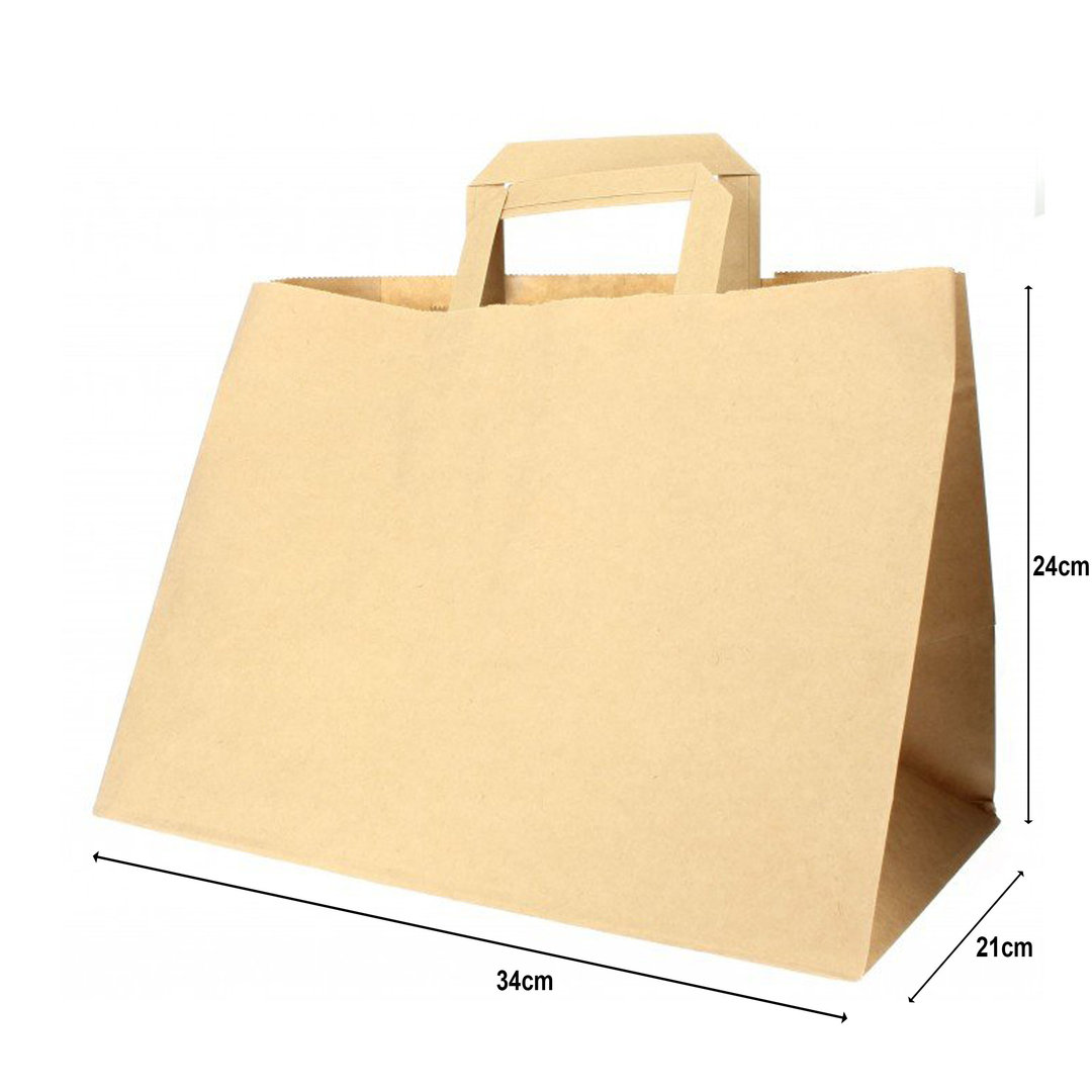 Kraft paper bag with flat handle 32x21x24 - Box of 250 units