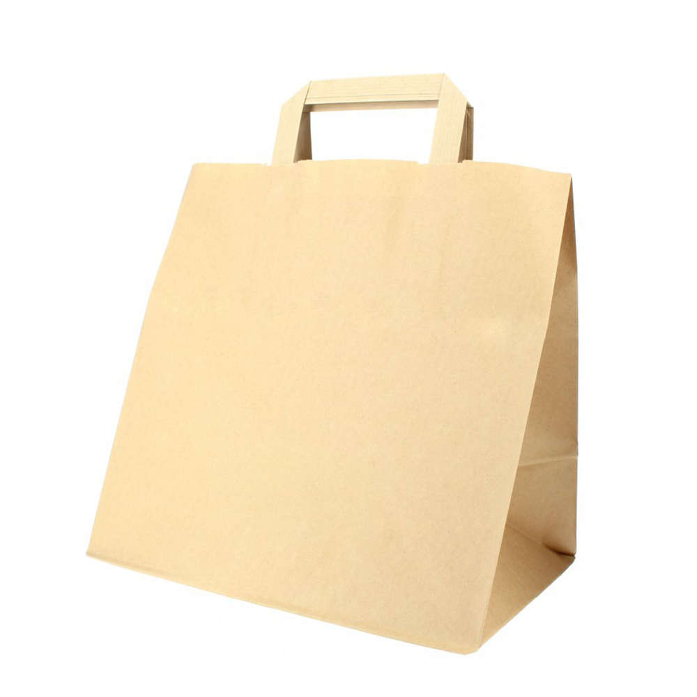 Bolsa papel kraft asa plana 28x17x29- Pack de 50 unidades