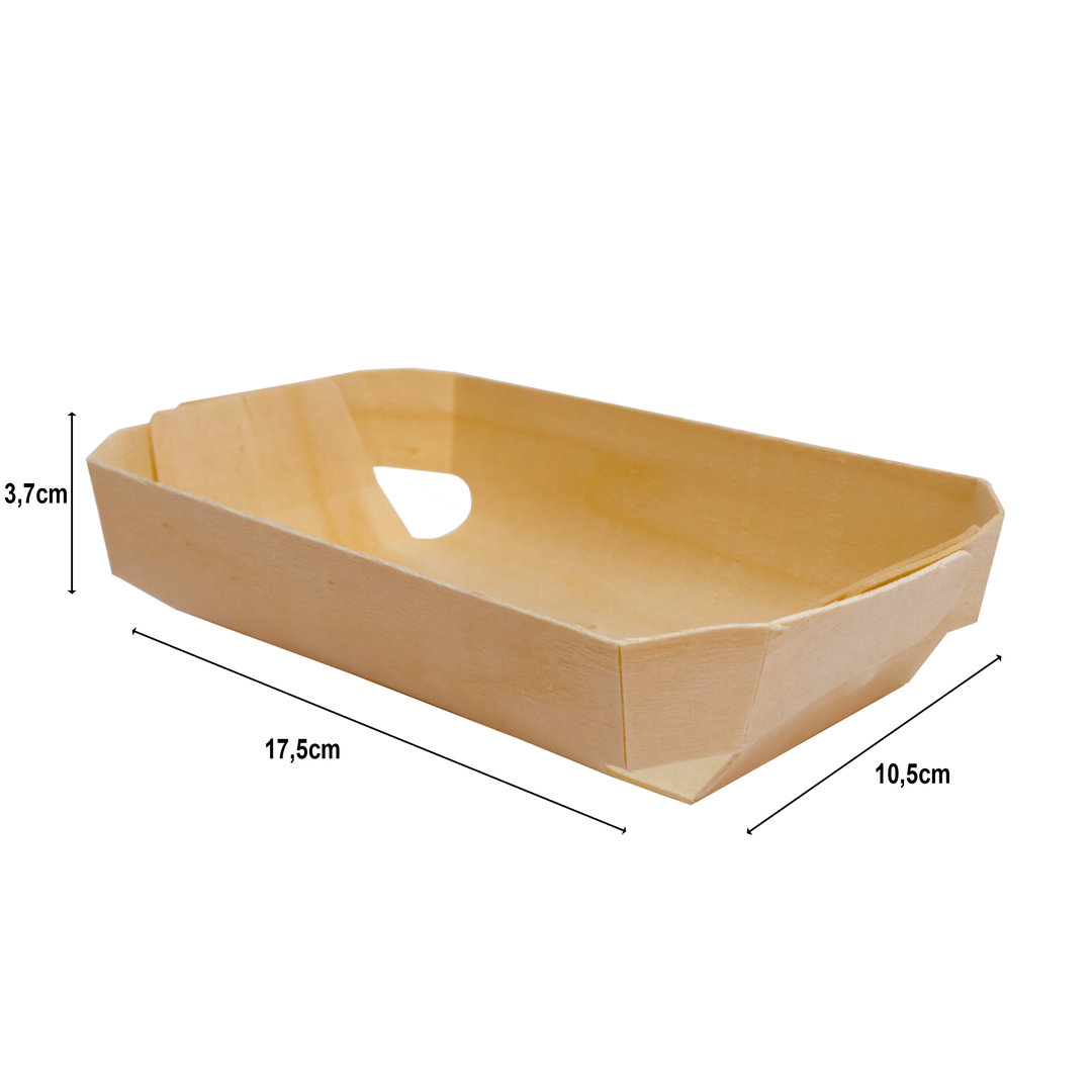 Wooden Cuvette 175x105x37mm With Tracing Paper - Pack of 50 units