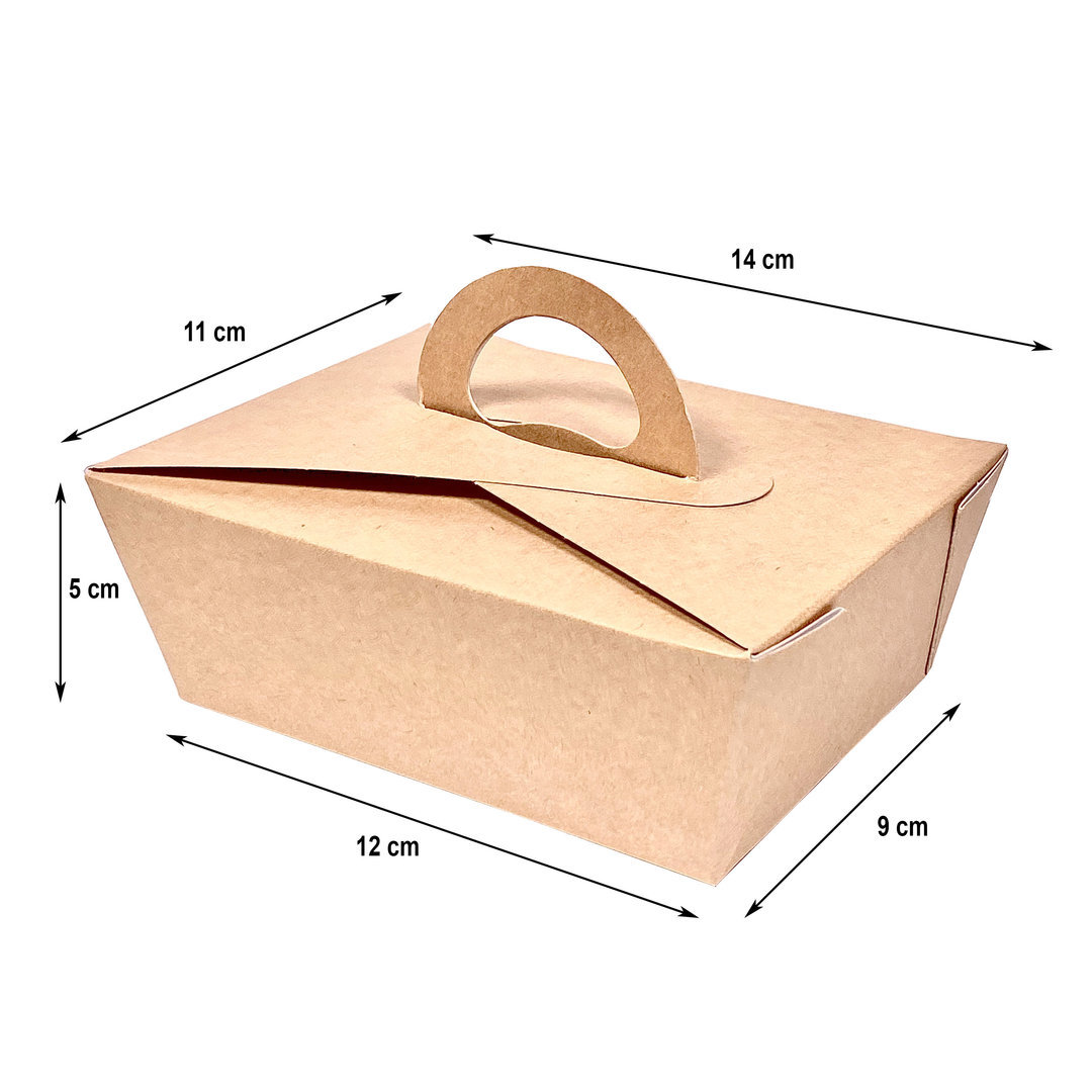 Caja De Menú Pequeña Con Asa 750ml - Caja 350 Unidades