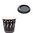 Black Printed Card Cup 120ml (4Oz) w/Black ToGo Cover - Complete Box 1000 units