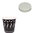 Vaso Cartón Impreso Negro 120ml (4Oz) Con Tapa Cartulina Blanca Plana Cerrada - Pack de 50 unidades