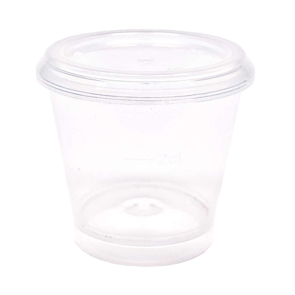 Vaso Plástico SHOT Liso 30ml (PP) Con Tapa - 100 Unidades