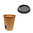 Vaso de Cartón 350ml (12Oz) 100% Kraft c/ Tapa Negra “To Go” – Paquete de 50 unidades