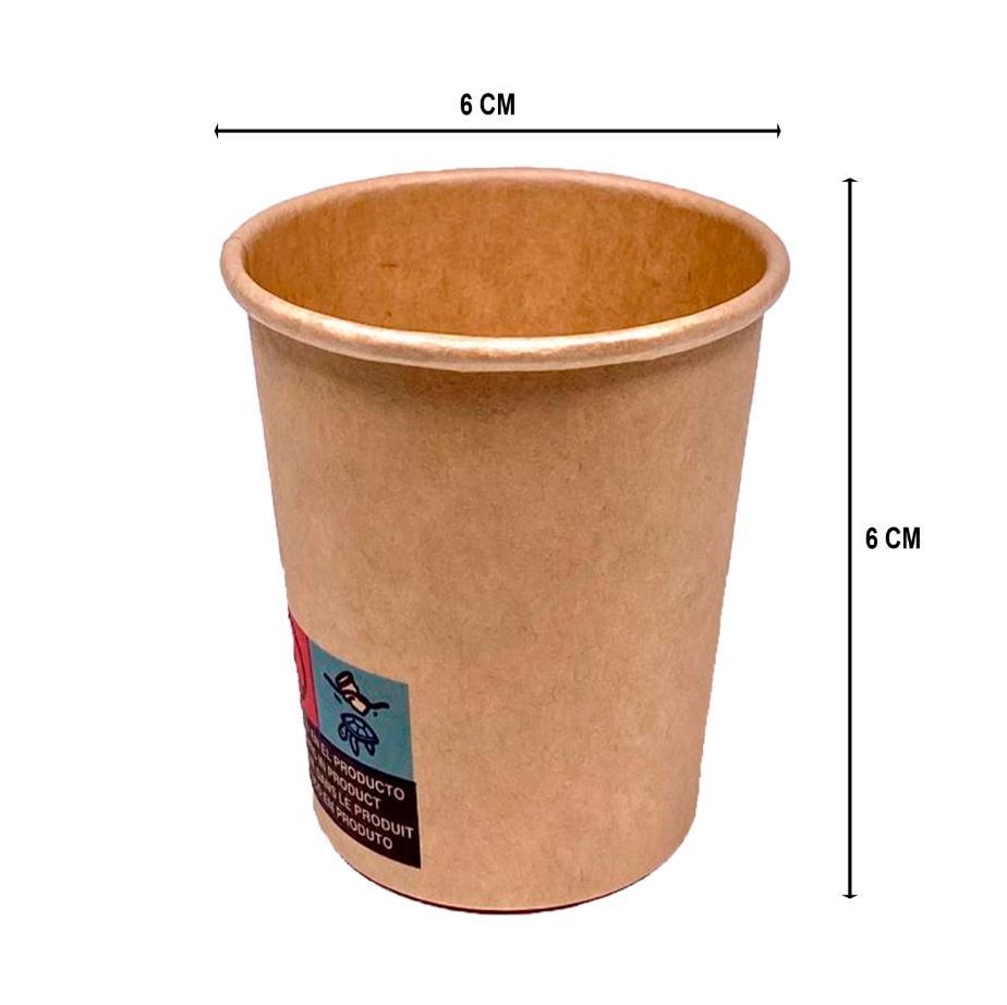 Copo de Cartão Café Vending 110ml (4Oz) 100 % Kraft Com Tampa "To Go" Branca - Pacote 50 Unidades