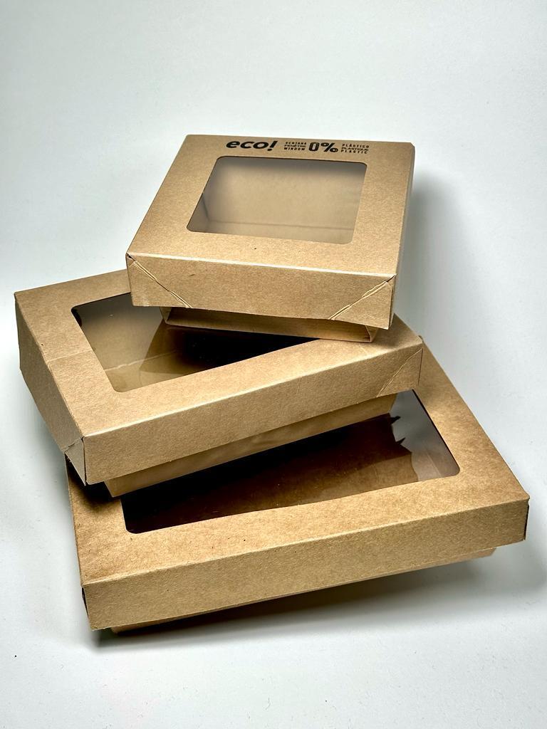 Barquette Kraft 220x150x50 Avec Couvercle - Pack 25 unités