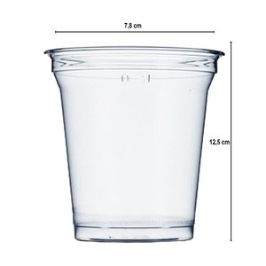 Vaso Plástico RPET 360ml con Tapa Plana Cerrada - Caja de 1250 Unidades