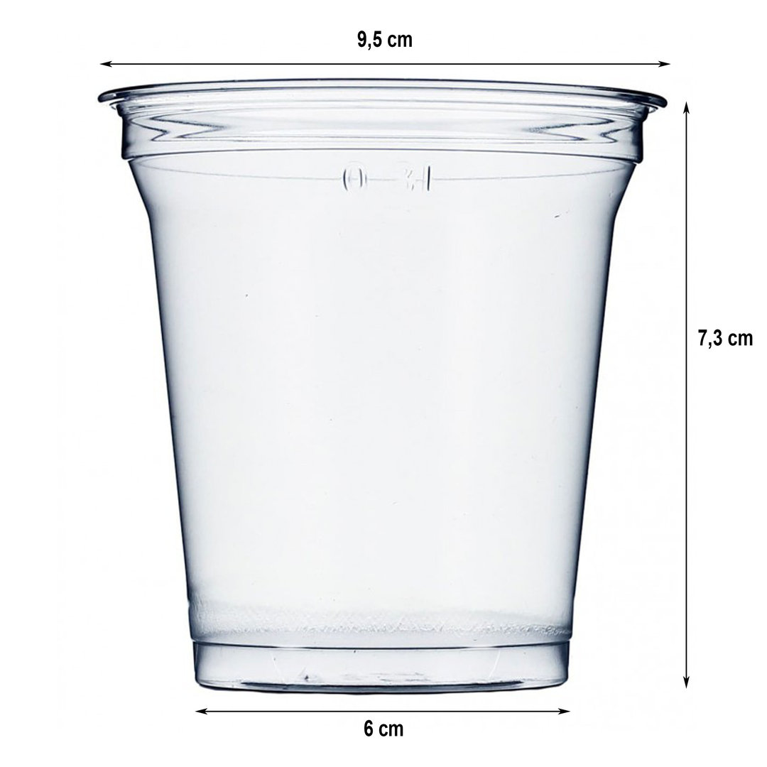 Vaso Plástico RPET 540ml Con Tapa Plana Cerrada - Paquete de 50 Unidades