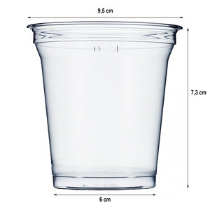 Vaso Plástico RPET 540ml Con Tapa Cúpula Perforada - Caja 800 Unidades